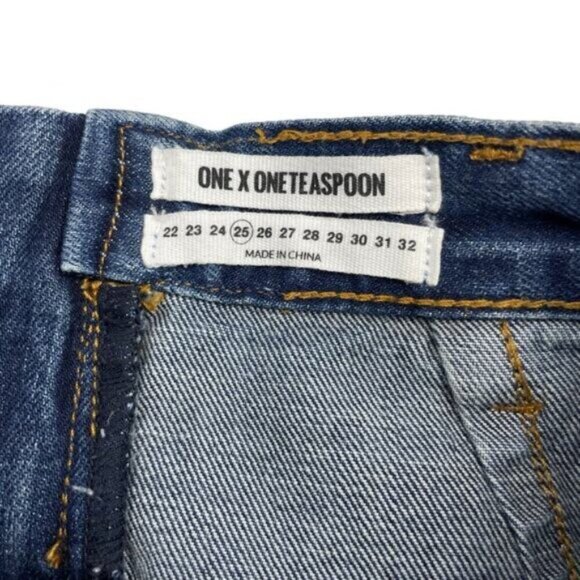 One Teaspoon Freelove Distressed Denim Skirt Womens Size 25 Blue - Picture 5 of 8